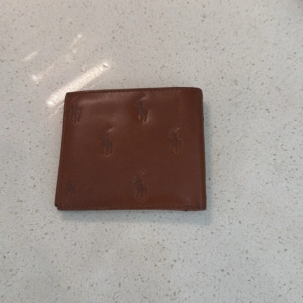 Brown leather men’s polo wallet